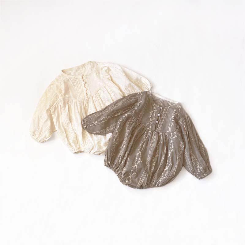 ベビー服 女の子 新生児 おしゃれ 秋 春  ロンパース 長袖 韓国 海外 刺繍 花柄 セレモニー 出産祝い ギフト プレゼント 孫 |  | 10