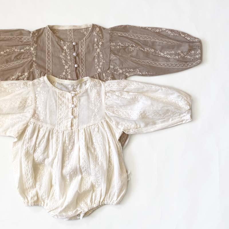 ベビー服 女の子 新生児 おしゃれ 秋 春  ロンパース 長袖 韓国 海外 刺繍 花柄 セレモニー 出産祝い ギフト プレゼント 孫 |  | 13