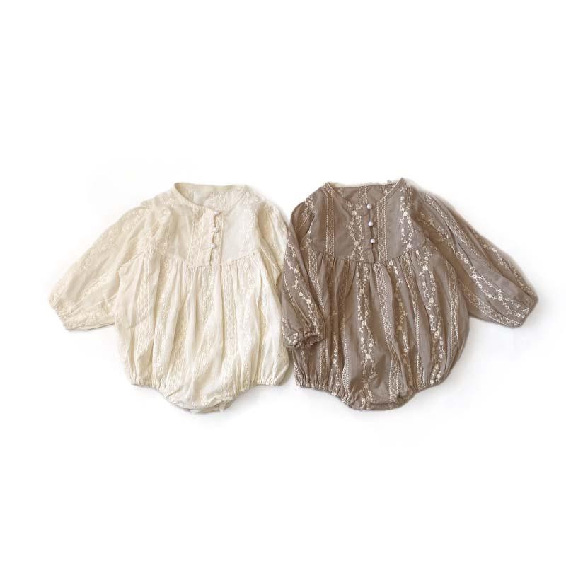 ベビー服 女の子 新生児 おしゃれ 秋 春  ロンパース 長袖 韓国 海外 刺繍 花柄 セレモニー 出産祝い ギフト プレゼント 孫 |  | 11