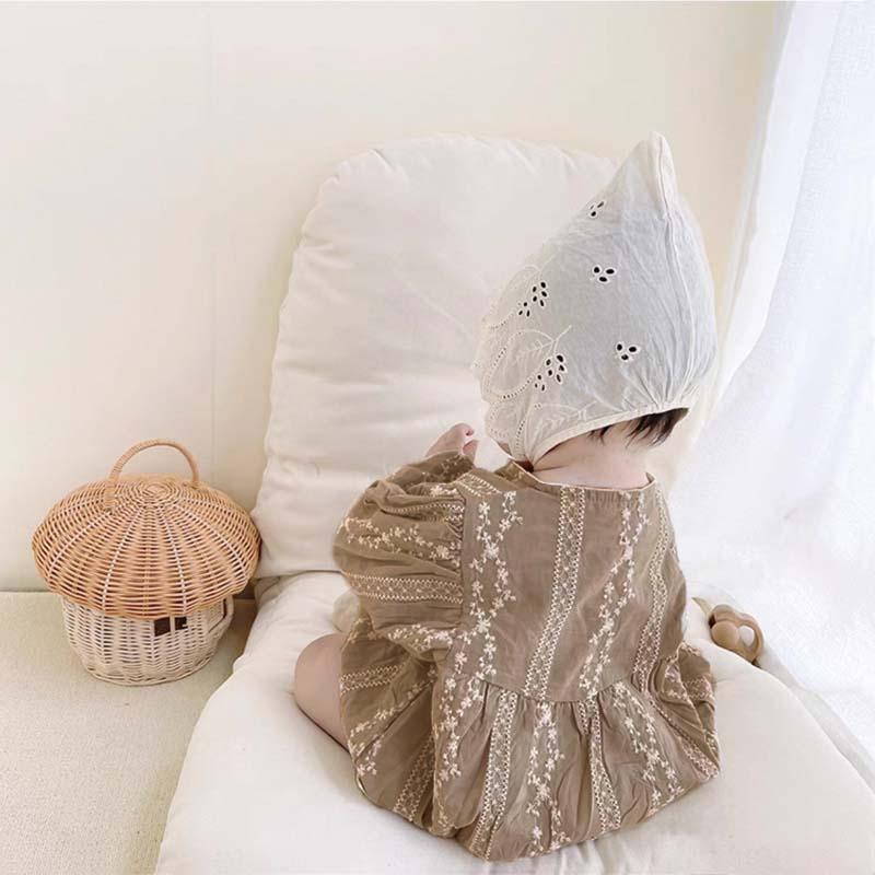 ベビー服 女の子 新生児 おしゃれ 秋 春  ロンパース 長袖 韓国 海外 刺繍 花柄 セレモニー 出産祝い ギフト プレゼント 孫 |  | 05