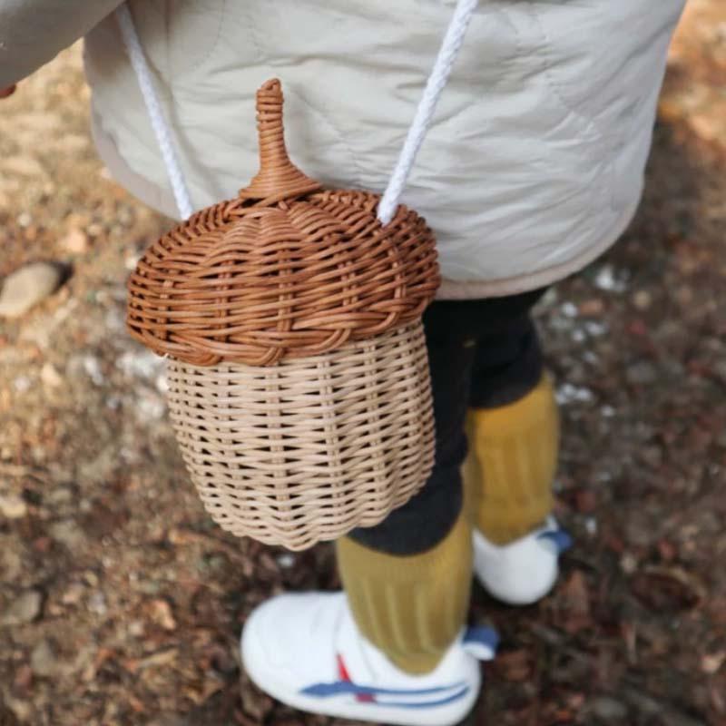 かごバッグ どんぐり 子ども バッグ ポーチ キッズ ポシェット