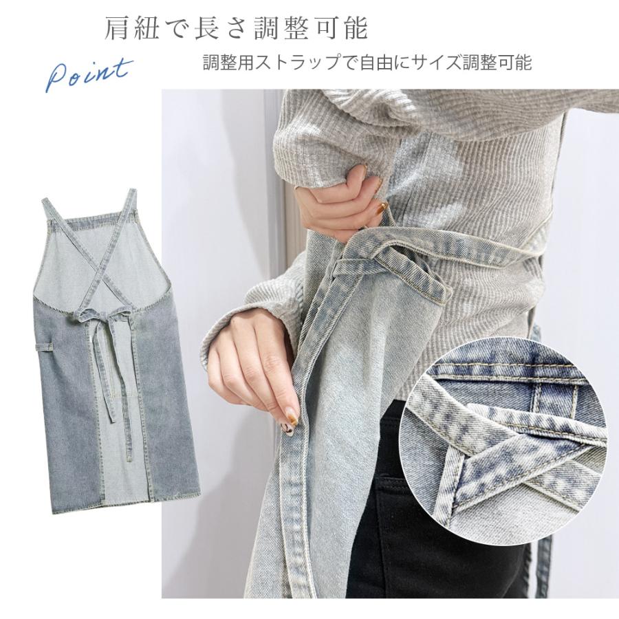 エプロン おしゃれ 保育士 カフェ ショート丈 デニム かわいい DIY 腰巻き サロン 保育 無地 |  | 08