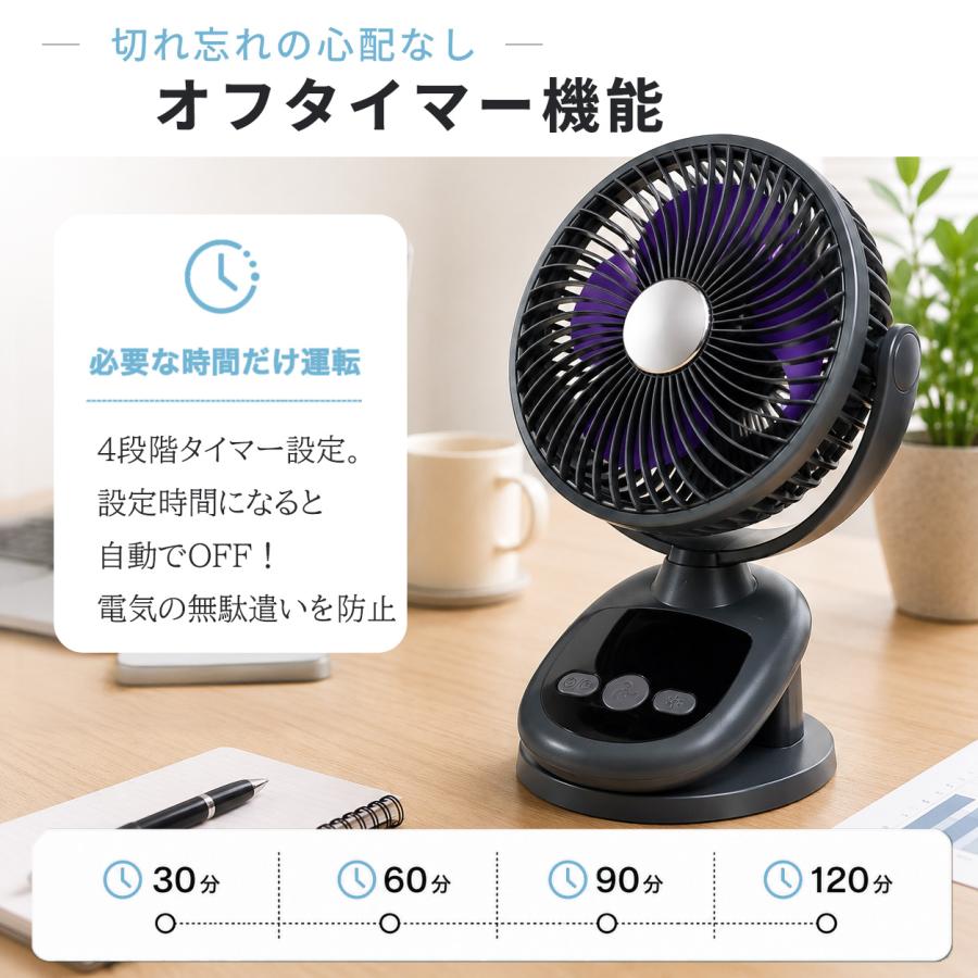 サーキュレーター dcモーター コードレス 壁掛け 首振り クリップ 車 充電式 ライト 卓上 360度回転 おしゃれ タイマー |  | 14
