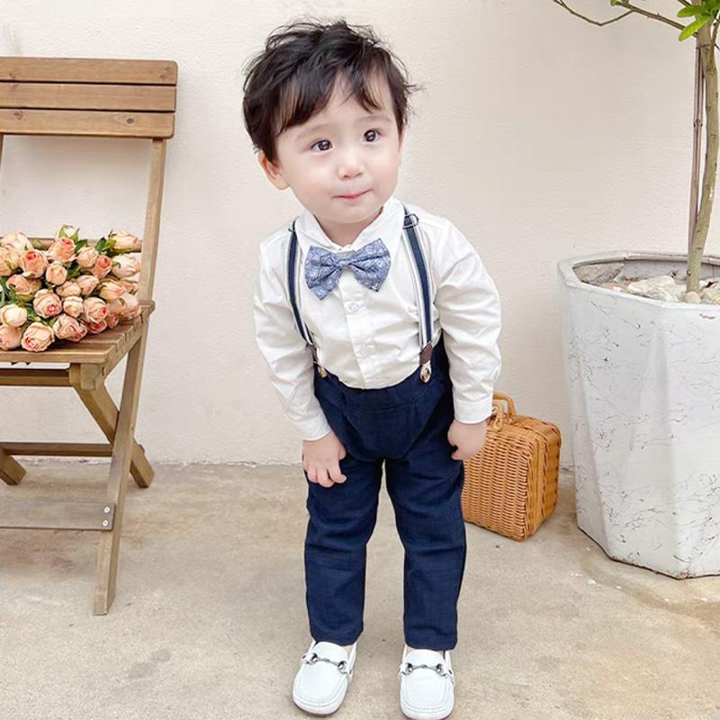 男の子 フォーマル スーツ ベビー キッズ サスペンダー 長袖 韓国子供