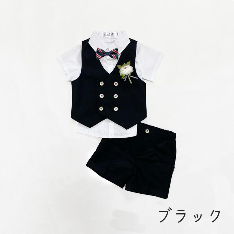 男の子 スーツ フォーマル キッズ 子供 夏 半袖 半ズボン ベスト