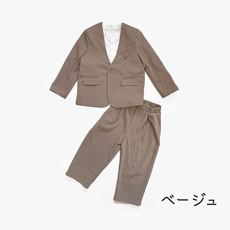 男の子 フォーマル スーツ ノーカラー 子供 キッズ 卒園式 入園式 入学