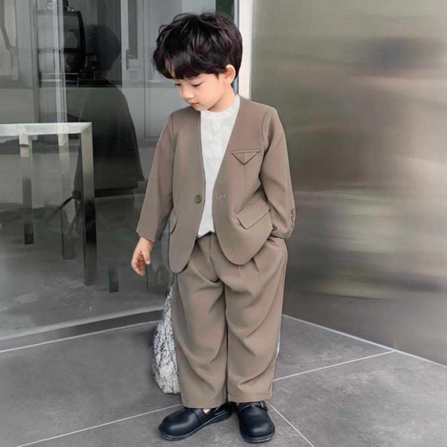 男の子 フォーマル スーツ ノーカラー 子供 キッズ 卒園式 入園式 入学