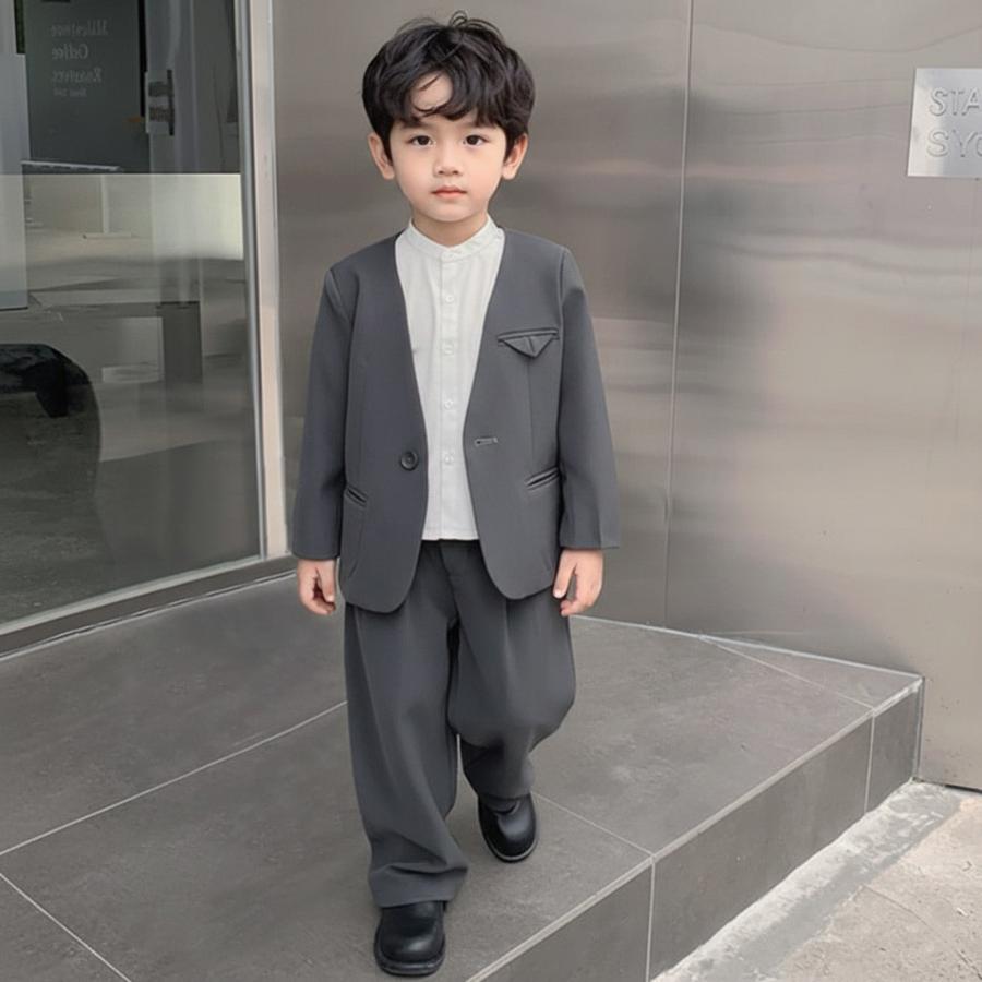 男の子 フォーマル スーツ ノーカラー 子供 キッズ 卒園式 入園式 入学