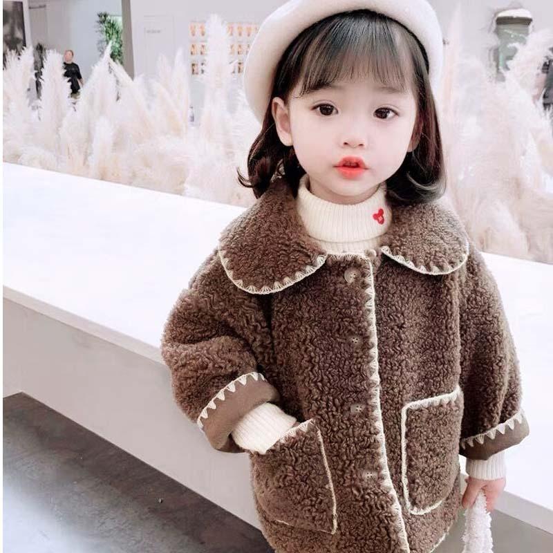 キッズ アウター フードなし 女の子 ガールズ 秋冬 子ども 韓国子供服 