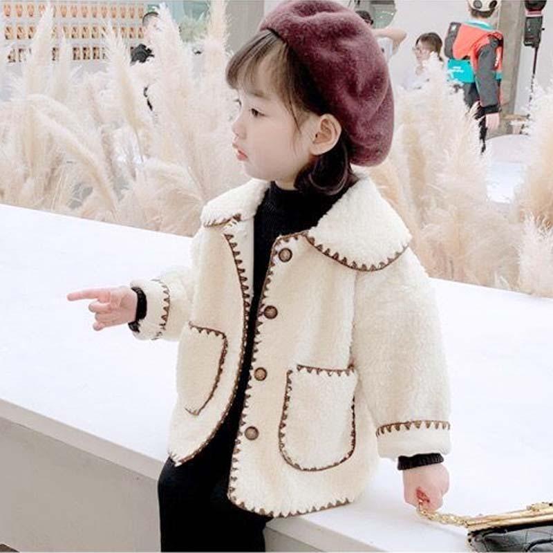 値下げ❗️  キッズアウター　ボア チェック　完売❗️ キッズ アウター フードなし 女の子 ガールズ 秋冬 子ども 韓国子供服