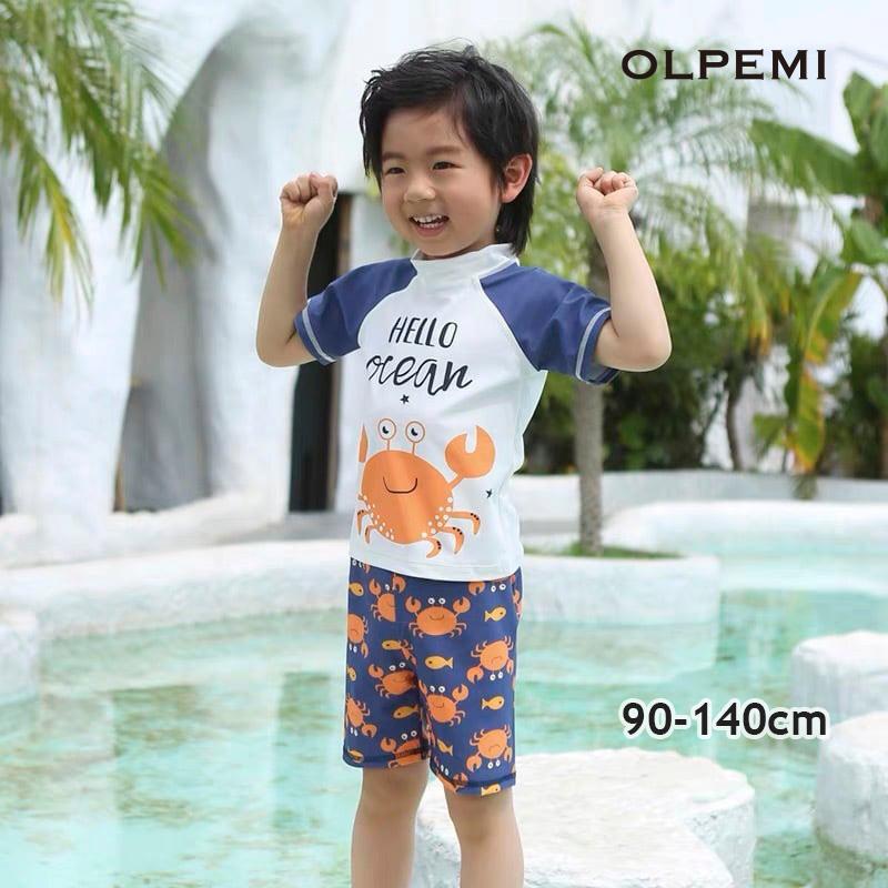 水着 男の子 子供 キッズ ラッシュガード 上下セット 半袖 かぶり