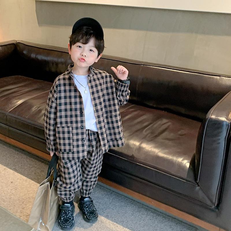 キッズ セットアップ 子供 子供服 男の子 長袖 チェック 韓国子供服 おしゃれ かわいい ブラウン ギンガムチェック柄セットアップ Su055 Su055 インポート 韓国子供服のolpemi 通販 Yahoo ショッピング