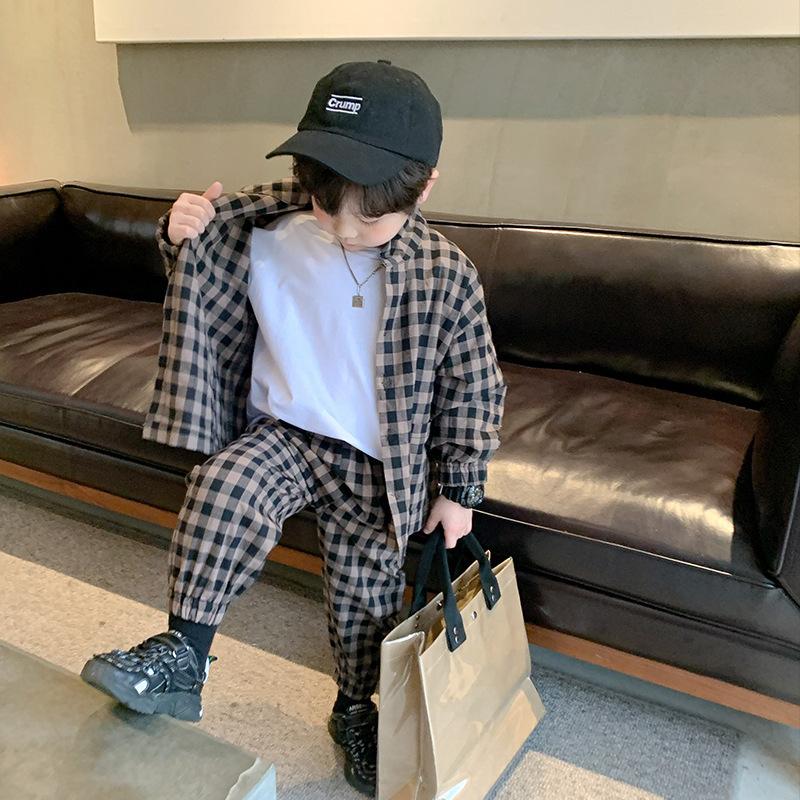 キッズ セットアップ 子供 子供服 男の子 長袖 チェック 韓国子供服 おしゃれ かわいい ブラウン ギンガムチェック柄セットアップ Su055 Su055 インポート 韓国子供服のolpemi 通販 Yahoo ショッピング