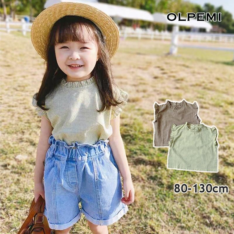 女の子 ブラウス シャツ 半袖 フリル 夏服 韓国 子供服 おしゃれ