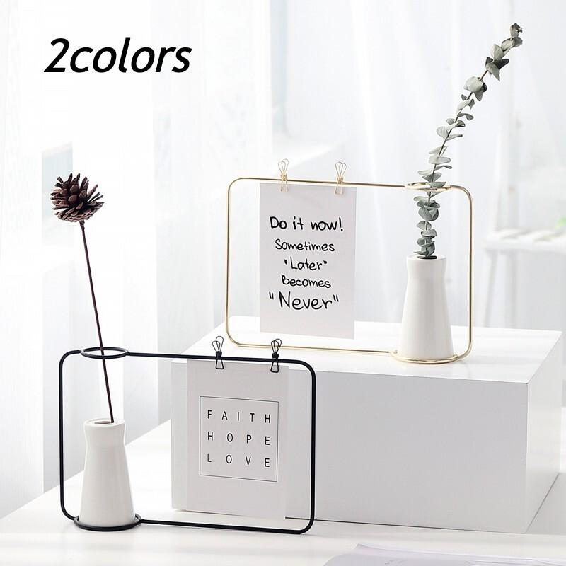 韓国雑貨 花瓶 雑貨 おしゃれ インテリア 一輪挿し フレーム ワイヤー 花びん メモ 一輪挿し花瓶 メモスタンド
