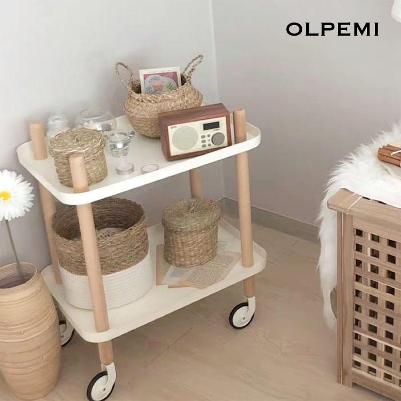 キッチンワゴン キャスター付き 2段 サイドテーブル おしゃれ 北欧