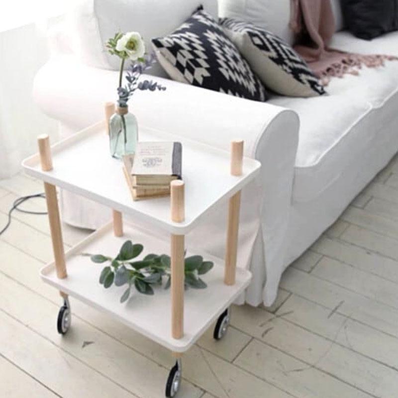 キッチンワゴン キャスター付き 2段 サイドテーブル おしゃれ 北欧