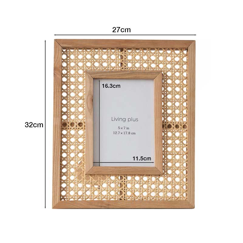 【激レア】ダルトン特注品　籐製のフォトフレーム2　木製フレーム　アジアン　ハワイ 激レア】ダルトン特注品 籐製のフォトフレーム2 木製フレーム アジアン