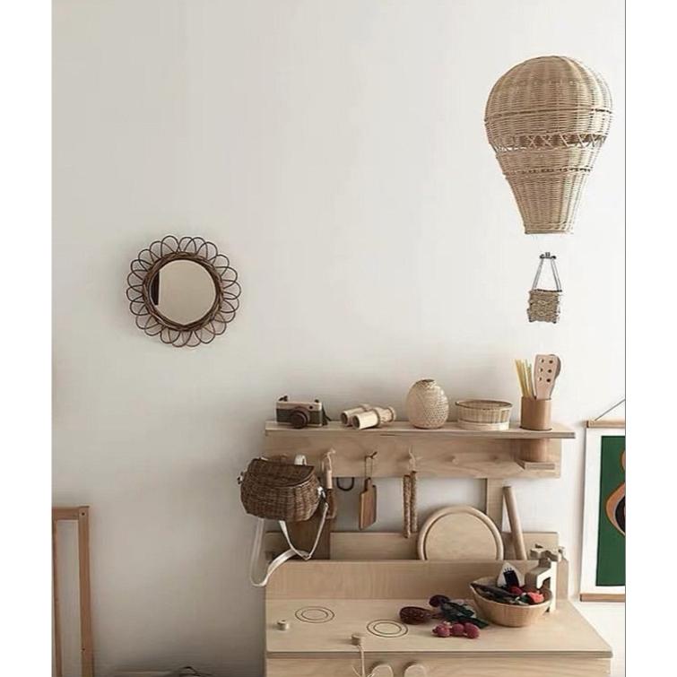 モビール 北欧 おしゃれ 木製 インテリア ラタン 赤ちゃん 気球 風船