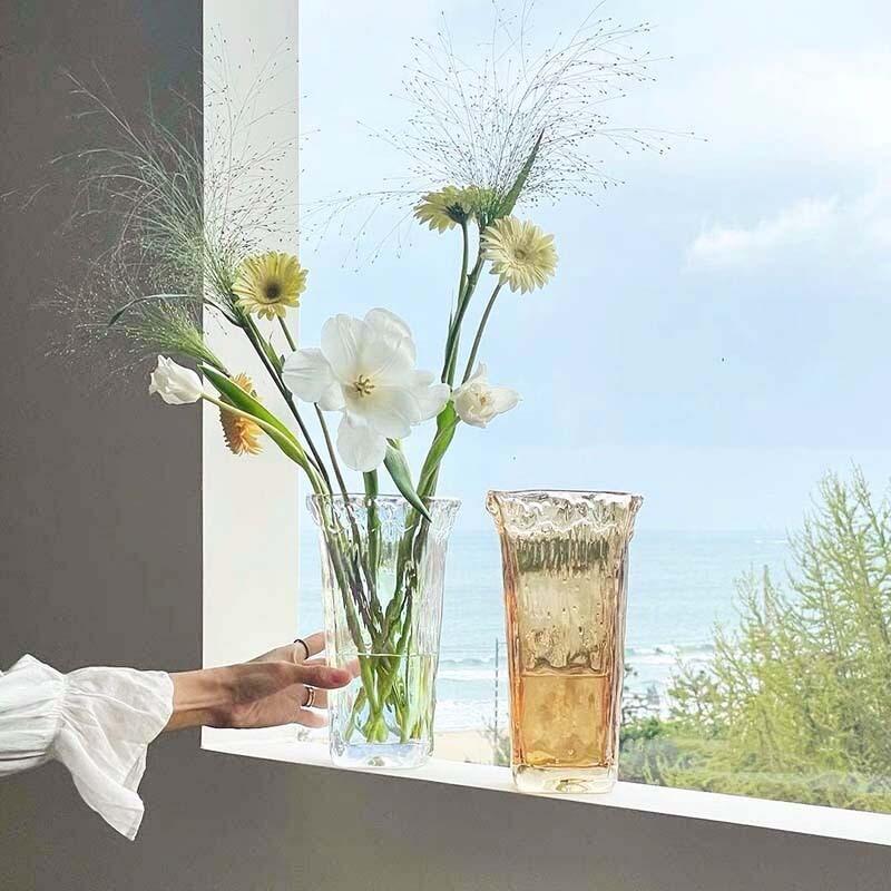 花瓶 花びん おしゃれ 大きい 北欧 ガラス フラワーベース 韓国