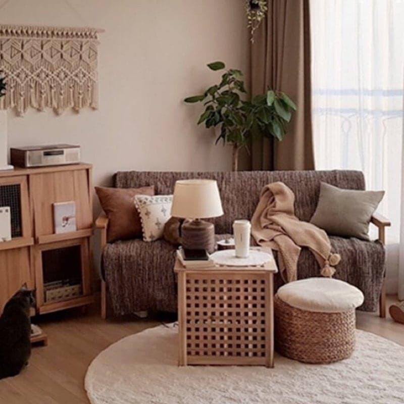 サイドテーブル ベッド おしゃれ 北欧 収納 ソファ 木製 格子 木目