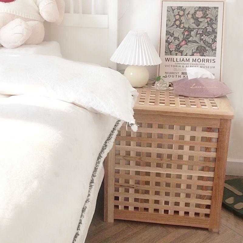 サイドテーブル ベッド おしゃれ 北欧 収納 ソファ 木製 格子 木目