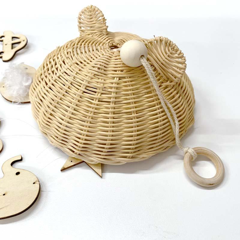 モビール 北欧 インテリア おしゃれ 赤ちゃん 木製 ラタン ぶら下げ