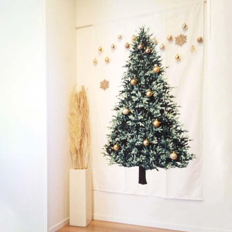 クリスマス タペストリー ツリー 大判 洗える 北欧雑貨 おしゃれ