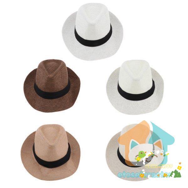 広いつばの麦わら帽子浜の夏のソフト帽の古典的なパナマ帽子のバケツの帽子57-58cmのベージュ｜ols｜05