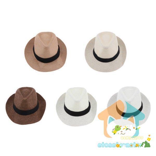 広いつばの麦わら帽子浜の夏のソフト帽の古典的なパナマ帽子のバケツの帽子57-58cmのベージュ｜ols｜08