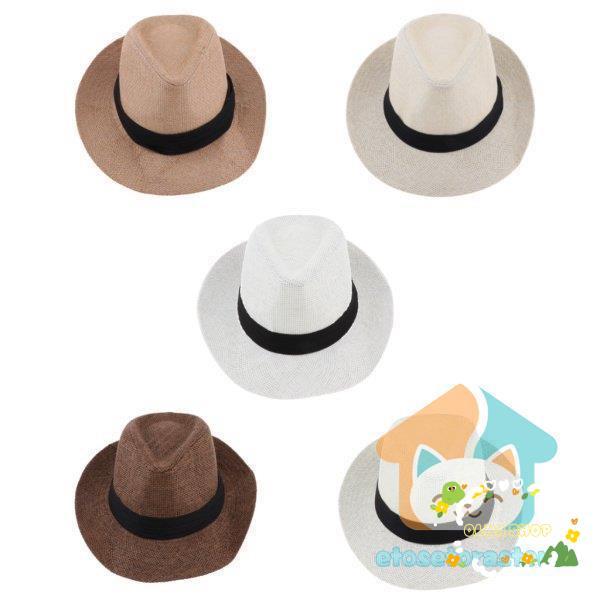 広いつばの麦わら帽子浜の夏のソフト帽の古典的なパナマ帽子のバケツの帽子57-58cmのベージュ｜ols｜10