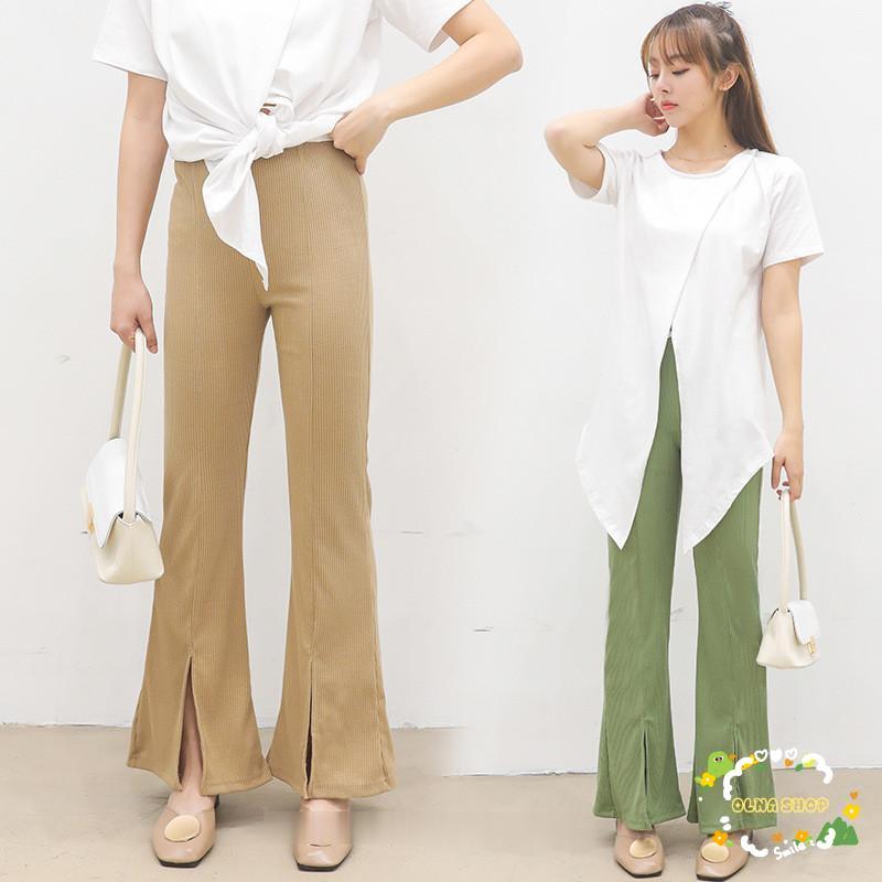フレアパンツ スリット入り レディース パンタロン ベルボトム フレアパンツ スリット入り レディース パンタロン ベルボトム