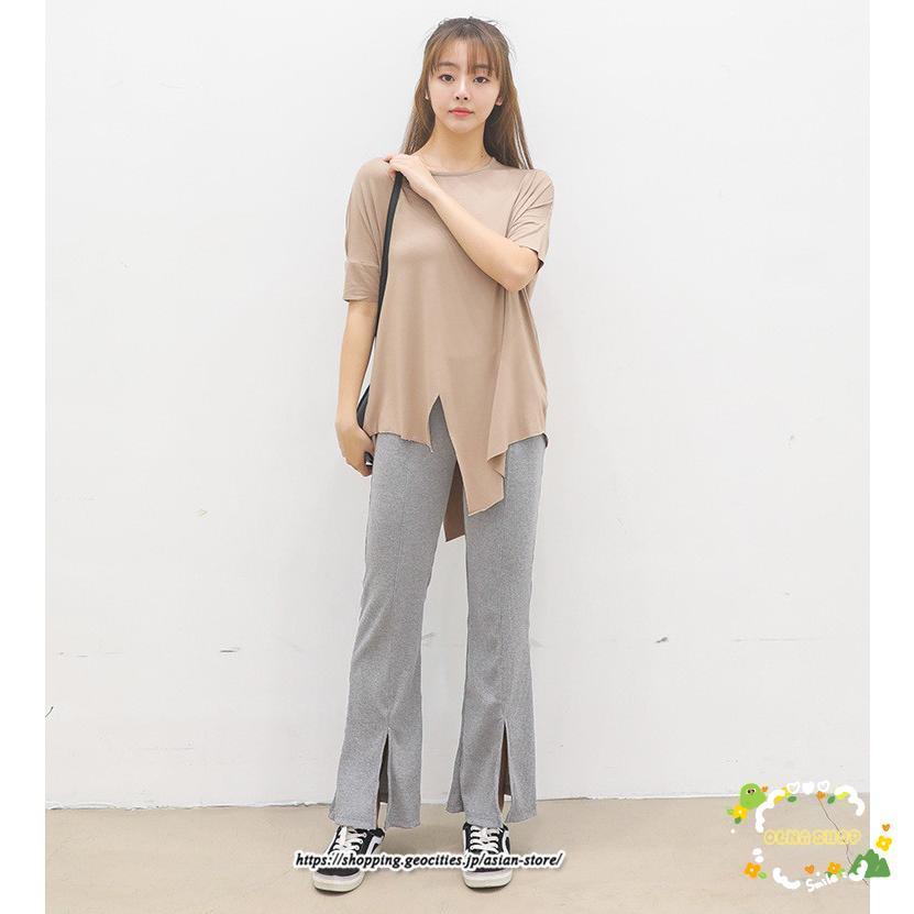 フレアパンツ スリット入り レディース パンタロン ベルボトム フレアパンツ スリット入り レディース パンタロン ベルボトム