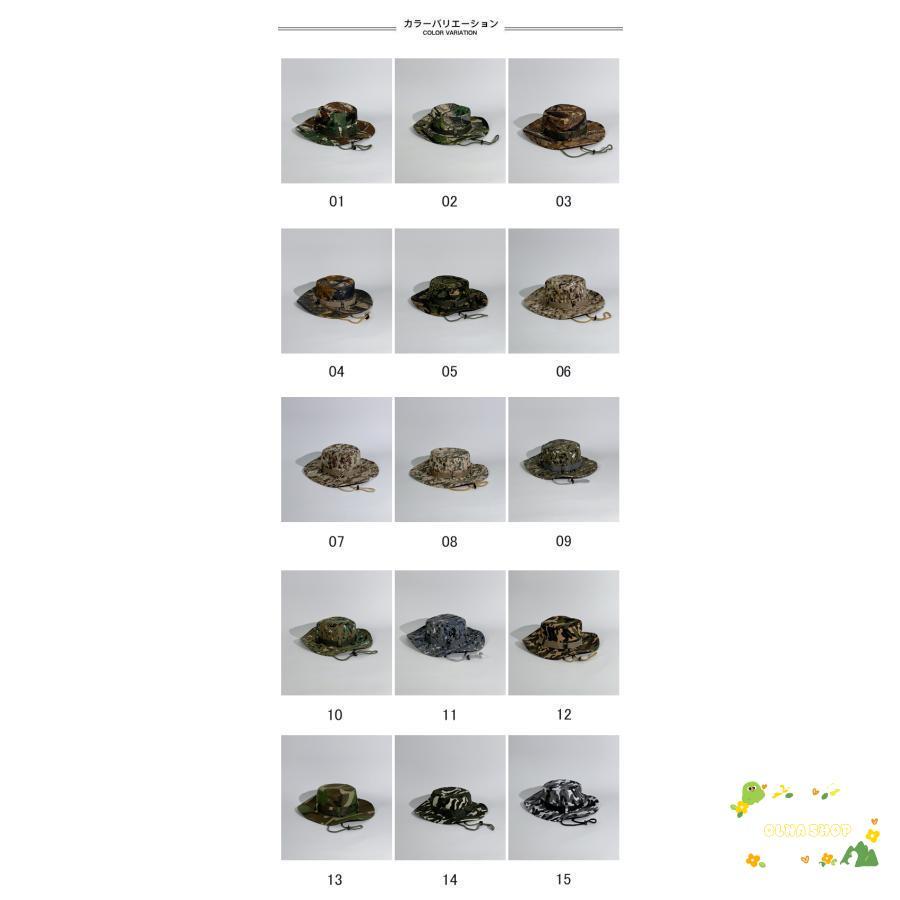 バケットハット メンズ サファリハット 帽子 ハット カモ柄  総柄 軽量 あご紐 つば広 通気性 日よけ 防風 蒸れない アウトドア 春夏｜ols｜02