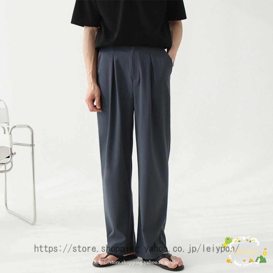 ワイドパンツ メンズ グレー 黒 スラックス ハイウエスト タック ワイドパンツ メンズ グレー 黒 スラックス ハイウエスト タック