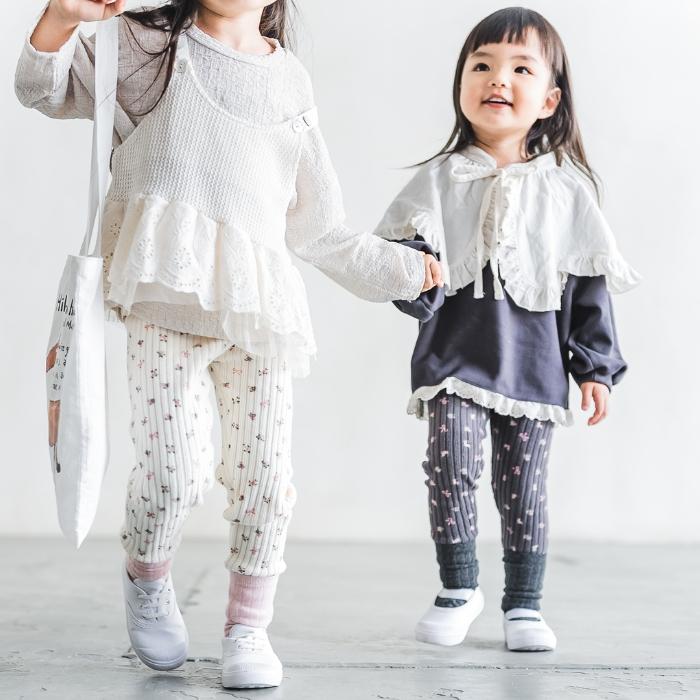 ニーズレギンス リブタイツ 韓国子供服 リブストレッチ レギンス
