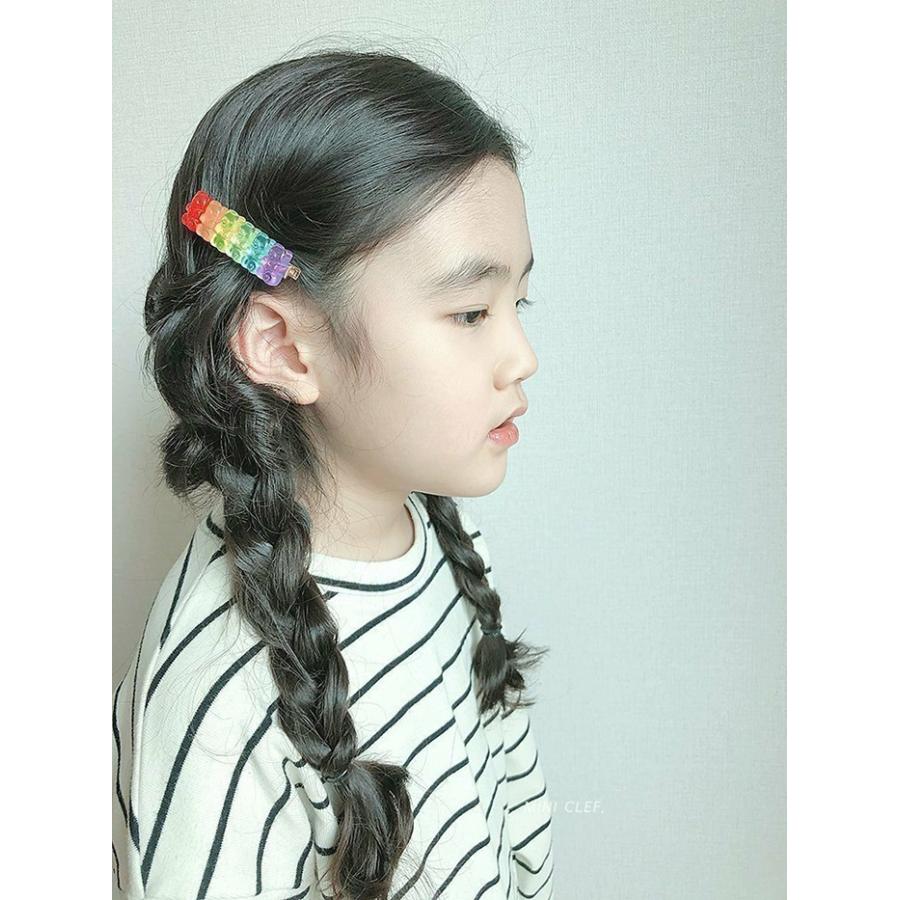 韓国子供服 くまグミクリップ ヘアピン ヘアアクセサリー 韓国ファッション 韓国服 キッズ くすみカラー｜olsenolsen｜07