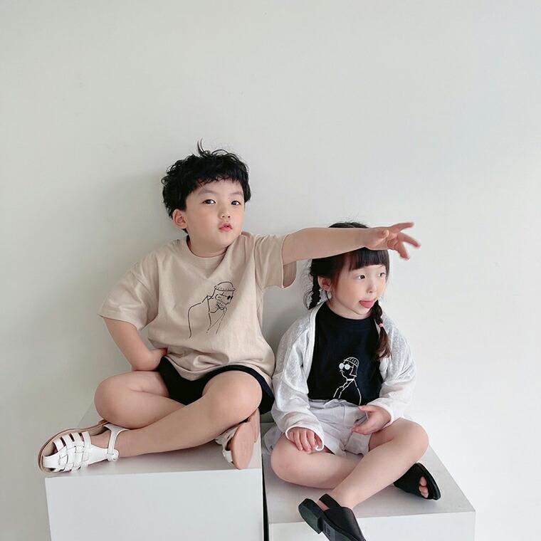 韓国子供服 レオンT 23SS Tシャツ カットソー 半袖 子供服 韓国服 半袖