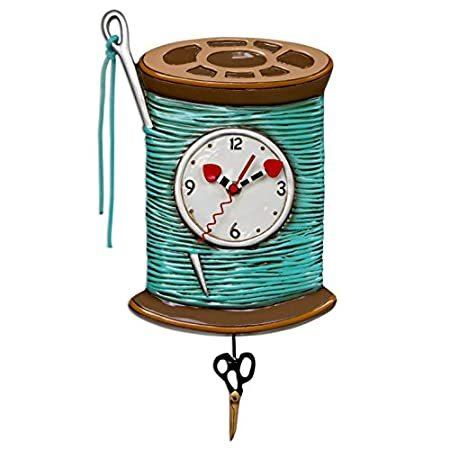 新品入荷 アレンデザイン"ニードル＆スレッド"気まぐれな縫製振り子の柱時計＿並行輸入品 掛け時計、壁掛け時計