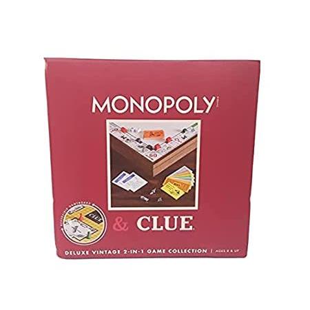 高評価の贈り物 Monopoly and 2イン1デラックスビンテージ木製ゲームセット＿並行輸入品 Clue ボードゲーム