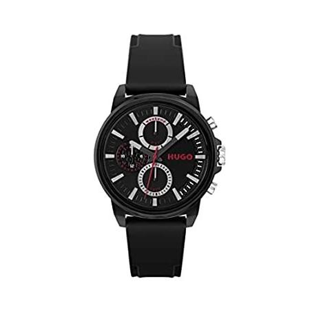 【超特価】 Men's HUGO #Relax (_並行輸入品 22 Strap, Silicone with Watch Quartz Plated Ionic Black 腕時計 【超特価】 Men's HUGO #Relax (_並行輸入品 22 Strap, Silicone with Watch Quartz Plated Ionic Black 腕時計