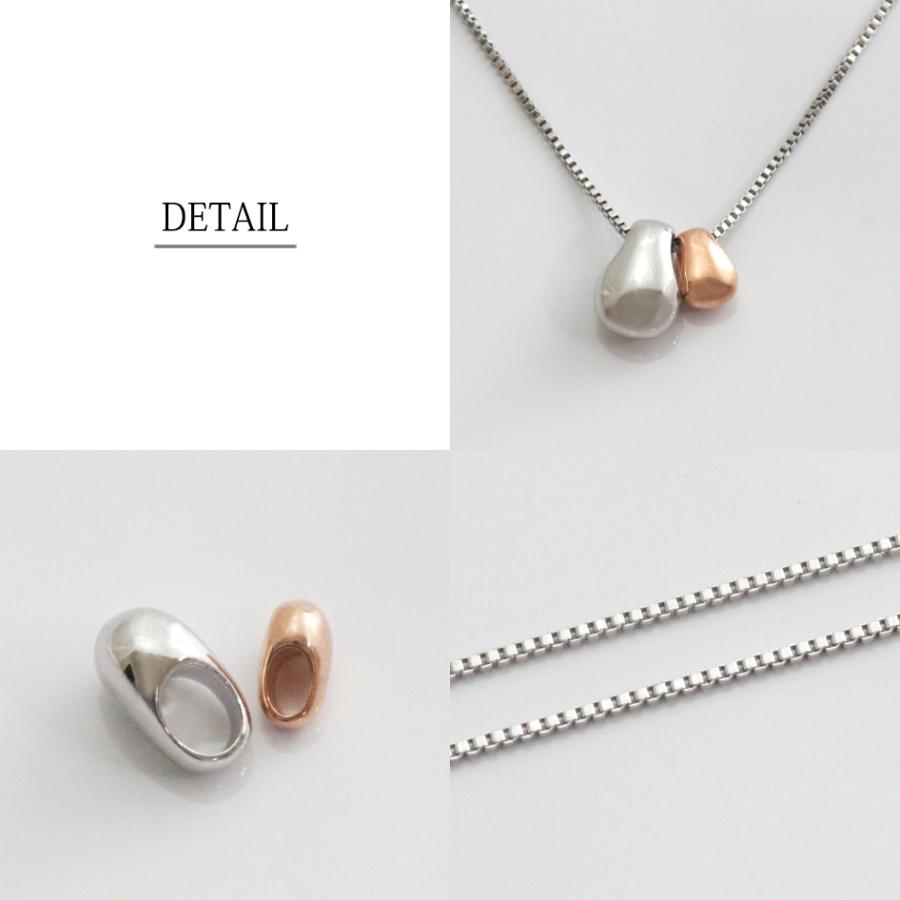 ネックレス レディース バイカラー メタル 18金 K18GP ピンクゴールド