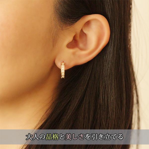 ピアス フープ レディース フープピアス czダイヤ 18金 18k ピアス フープ レディース フープピアス czダイヤ 18金 18k