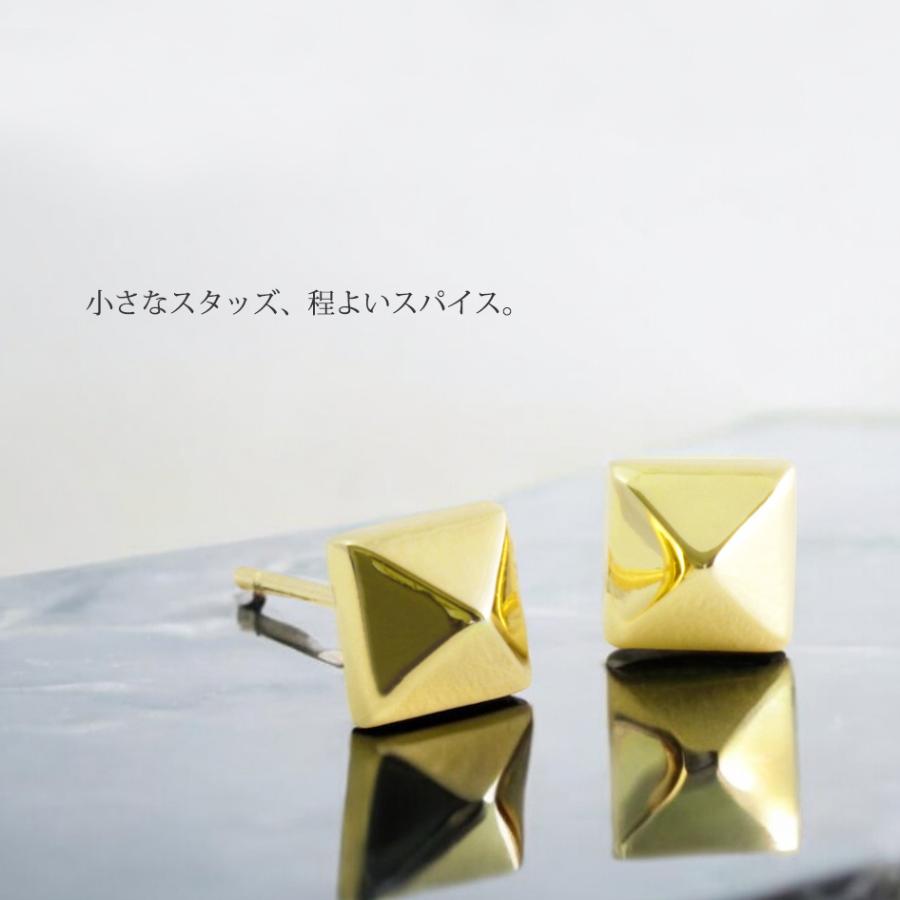 スタッドピアス ステンレス製 レディース スクエア スタッズ