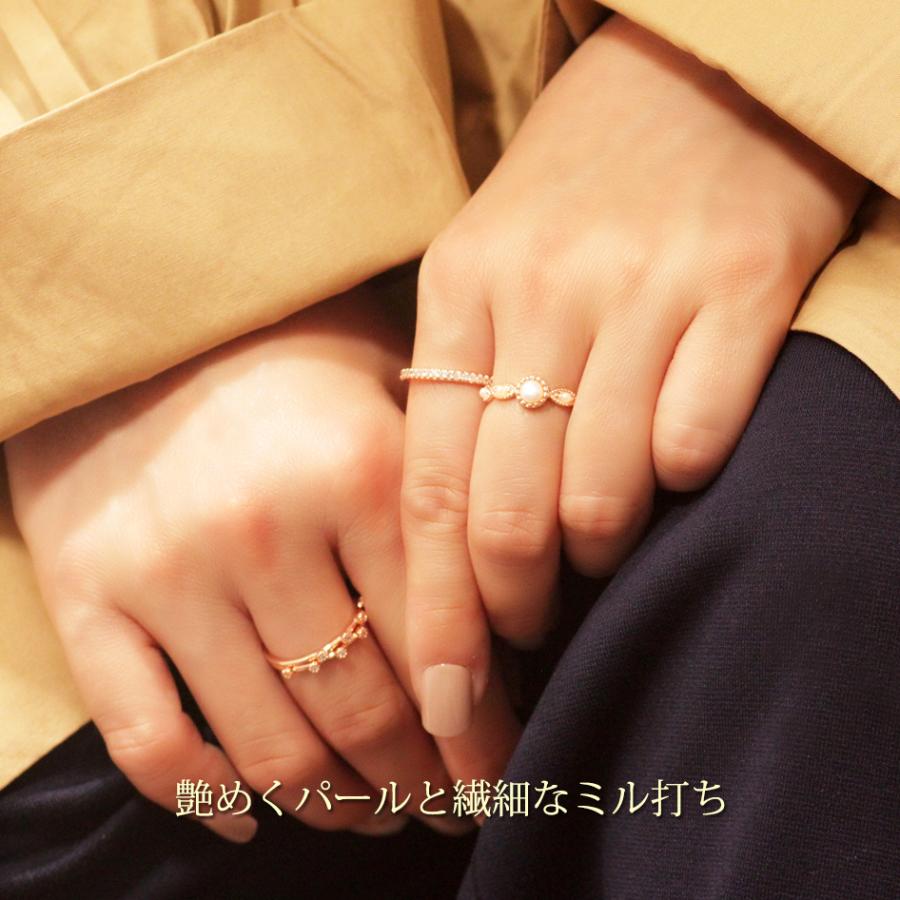 エステール 18金 ゴールド ダイヤモンド ハート ミル打ち リング 9号 エステール 18金 ゴールド ダイヤモンド ハート ミル打ち リング 9号