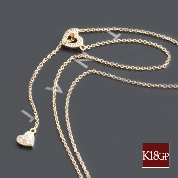 K18金40cmネックレス&ピアスセット ネックレス ピアス セット / ハート レディース 18金 18K cz
