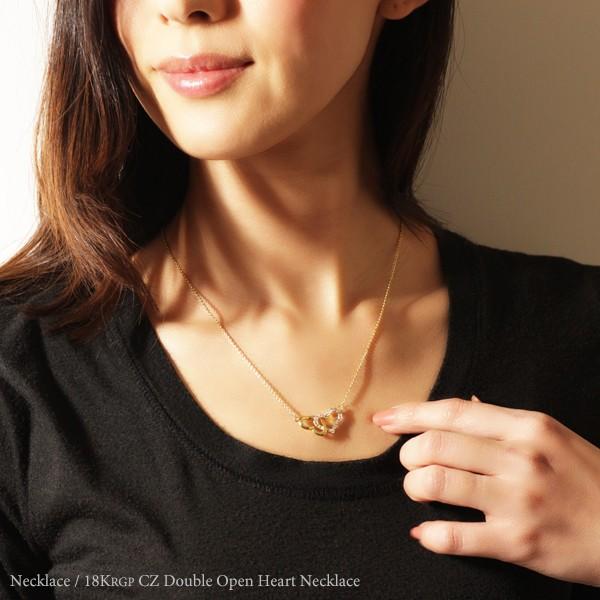 ネックレス ピアス セット / オープンハート レディース 18金 18KRGP 