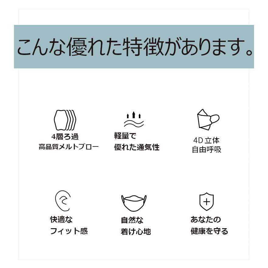 マスク 不織布 立体 大人用 立体マスク おしゃれ ウイルス 対策 カラーマスク 柄 4層 秋冬｜olu｜05