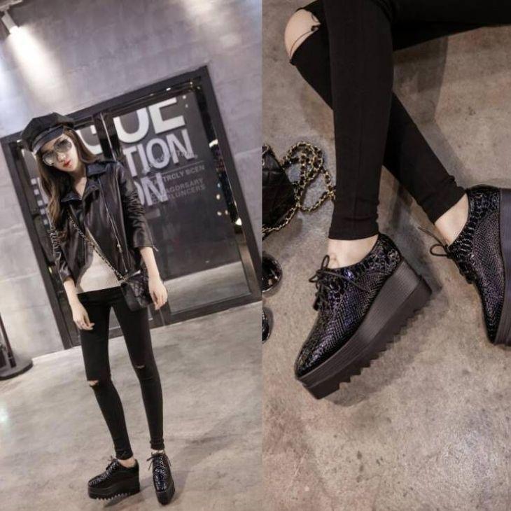 プラットフォームシューズ レディース ローファー オックスフォードシューズ レースアップ エナメル 厚底 ウェッジ おじ靴 シューズ 靴 かわいい プチプラ レ A67y Olulu 通販 Yahoo ショッピング