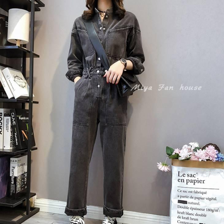 ジャンプスーツ オールインワン サロペット ロンパース つなぎ デニム ヴィンテージ風 レディース レディースファッション ママファッション かわいい おしゃれ Guo4 Olulu 通販 Yahoo ショッピング
